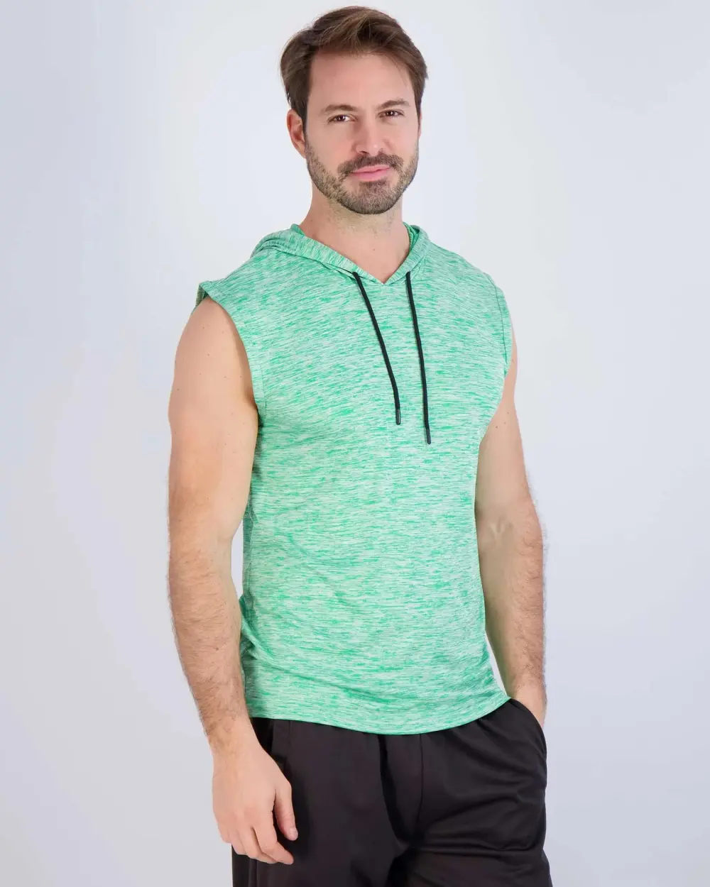 Men's Dry-Fit Active Hooded Tank Top Workout Drawstring Top (Available in Big & Tall)
