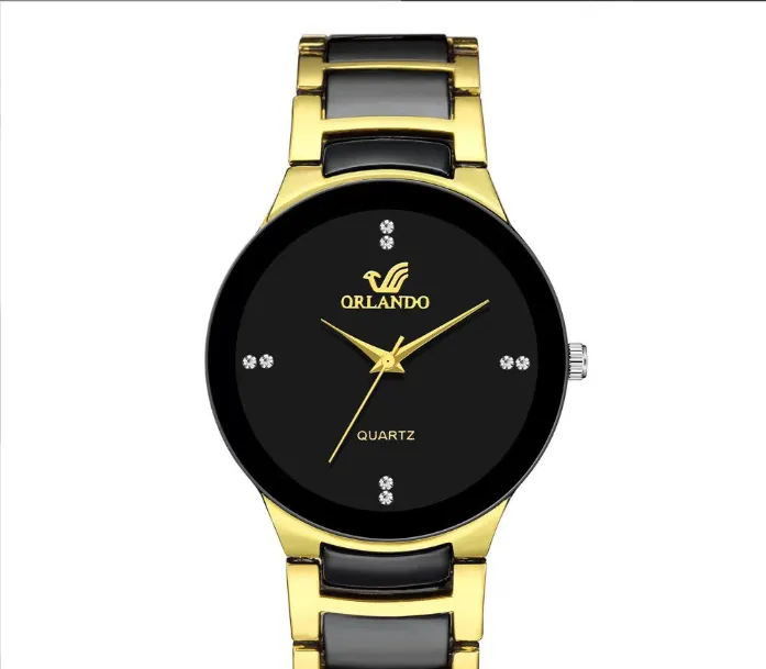 Simple Imitation Tungsten Steel Women Quartz Watch, Diamond Inlaid Steel Band, Ready Stock