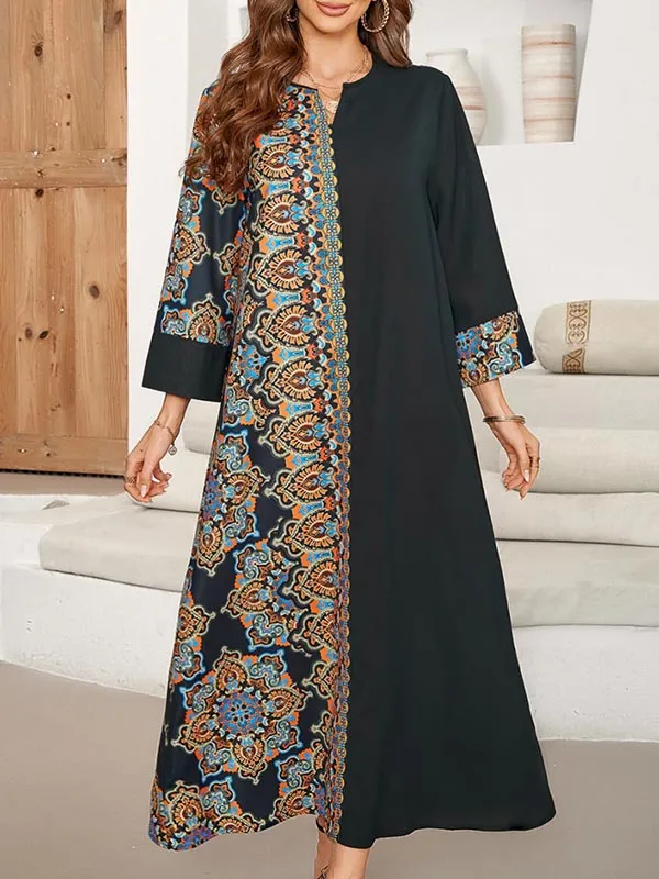 Loose Printed Maxi Dress
