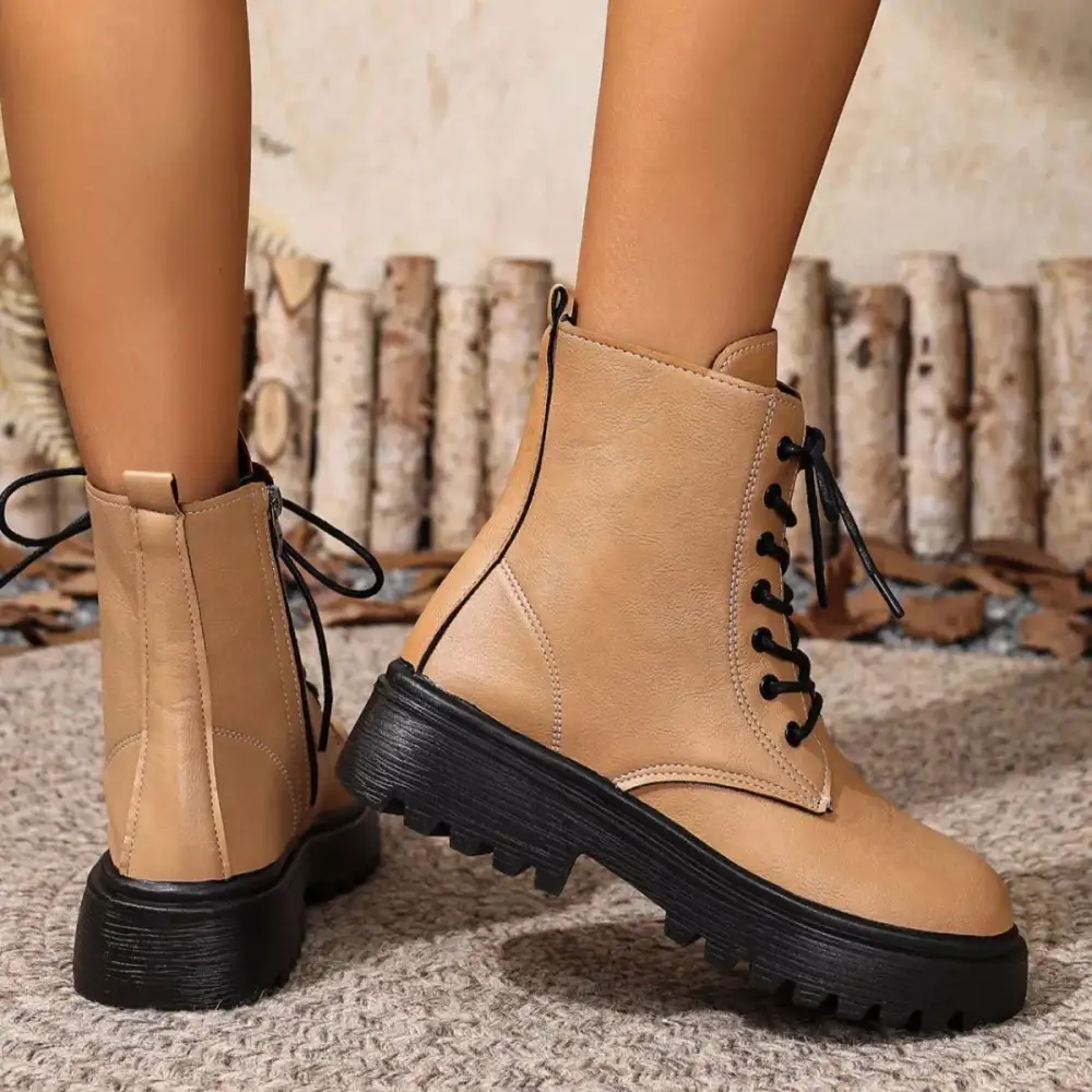 Lace Up Ankle Combat Boots