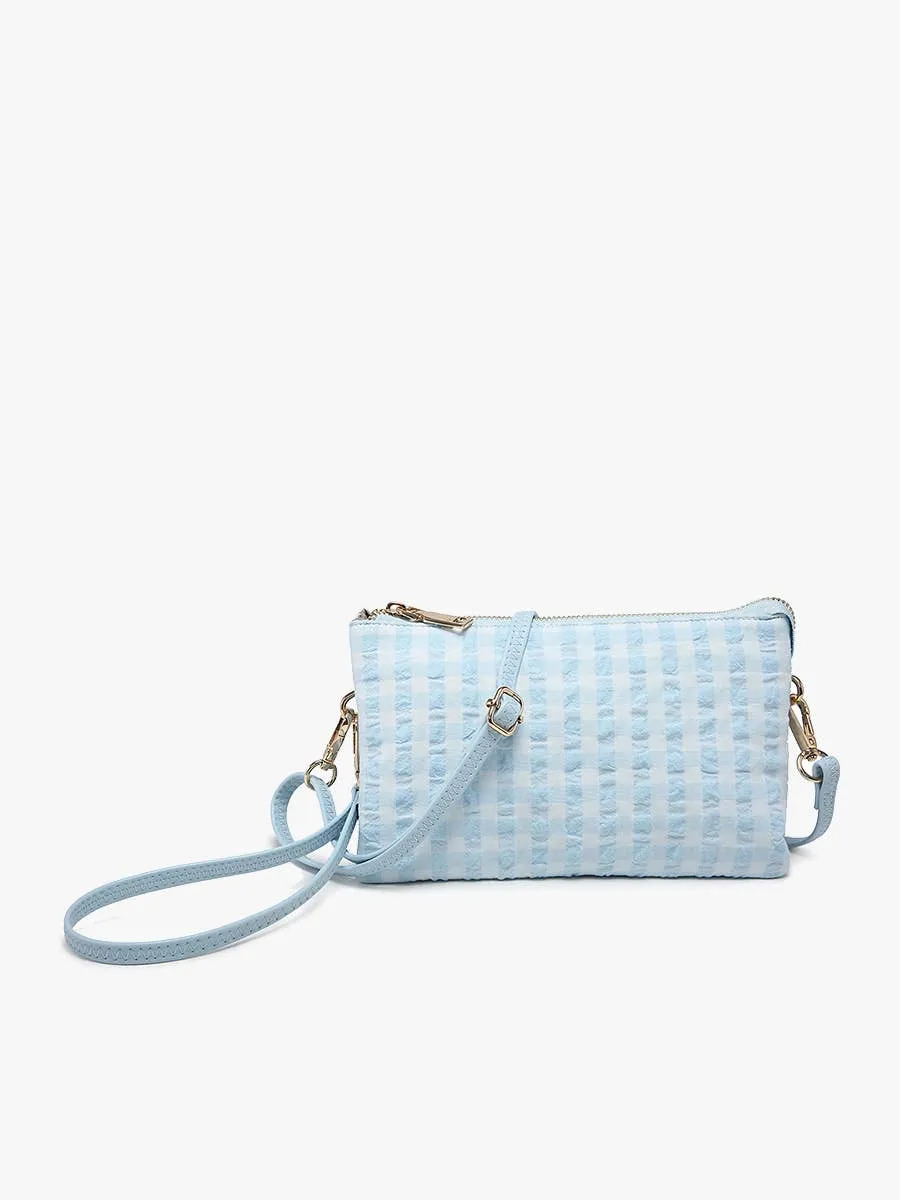 Gingham Multi Compartment Crossbody Wristlet
