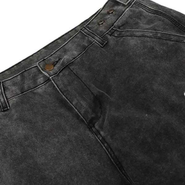 Baggy Cargo Splatter Print Denim Jeans