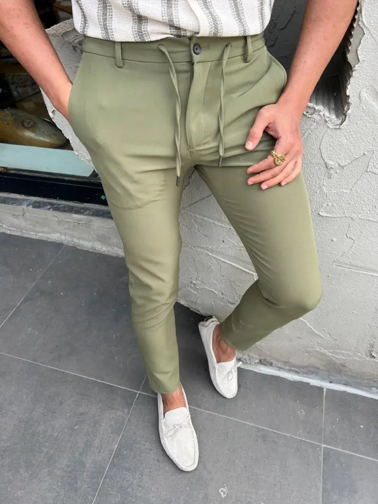 Rope Detail Slim Fit Tailored Trousers