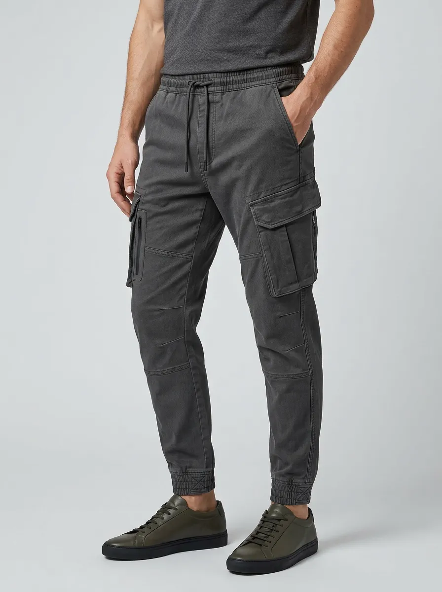 Easy-Wear Multi Pocket Active Look Men's Cargo Jogger Pants