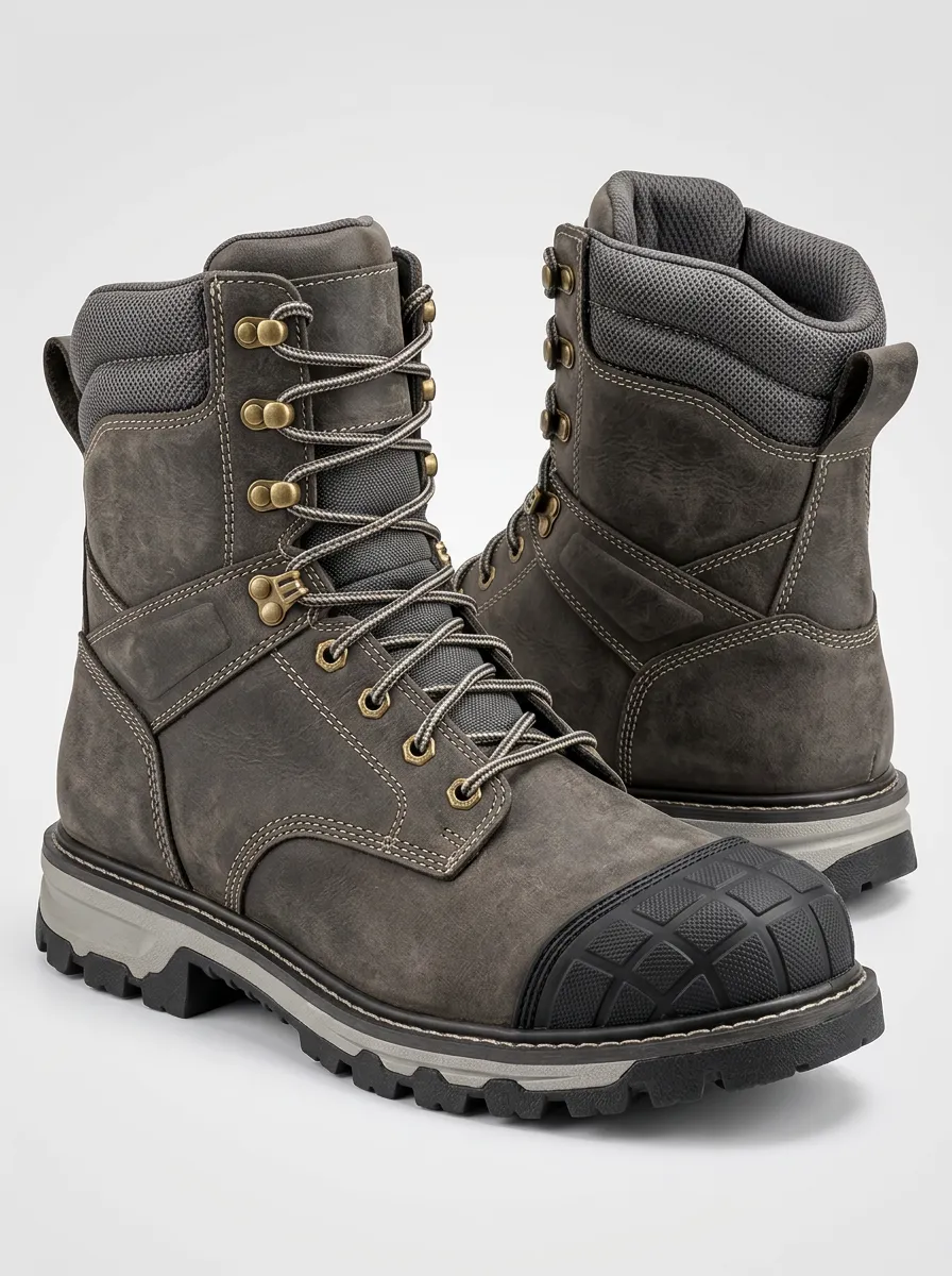 Men's Patterned Work Boots with Everyday Detail