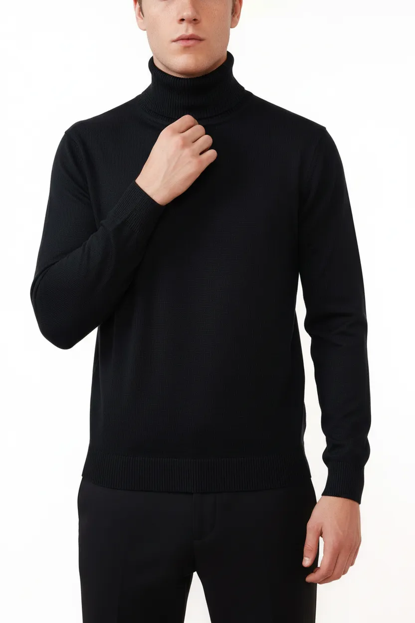 Modern Slim Fit Viscose Turtleneck Sweater