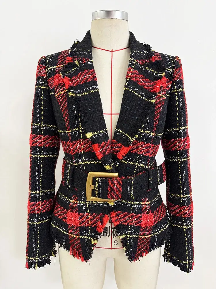 Plaid Tweed Blazer