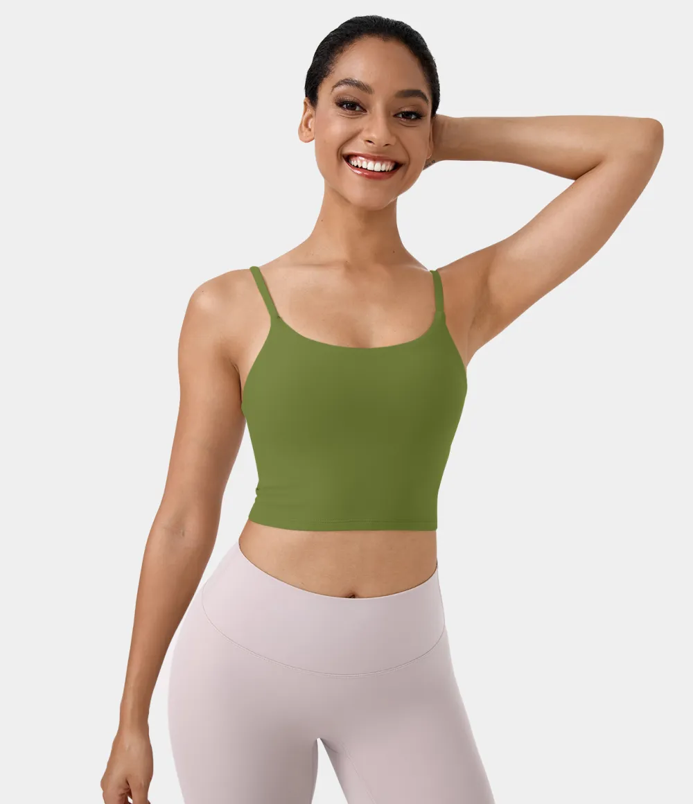 Basic Padded Workout Cropped Tank Top