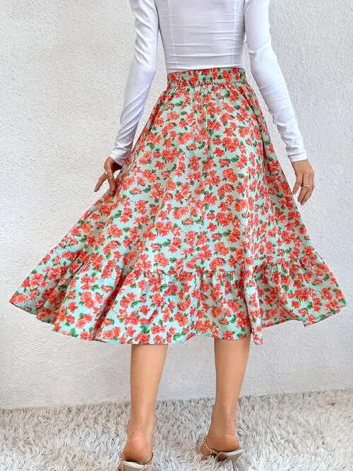 Ruffled Midi Skirt