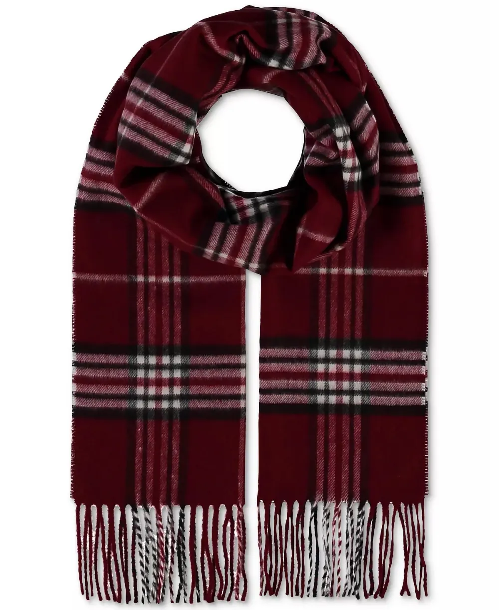 Classic plaid velvet scarf