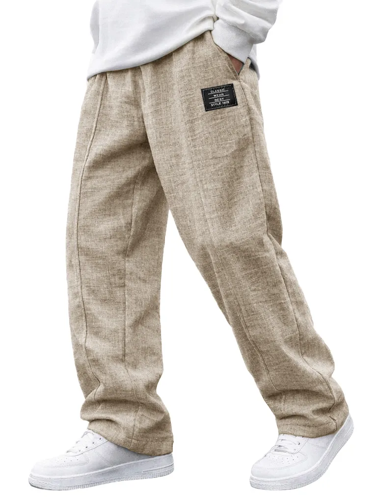 Linen Blend Pull On Pants