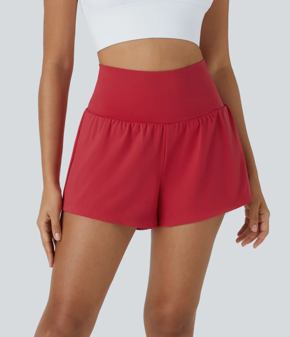 2026🔥  Super High Waisted Back Pocket & Side Hidden Pocket 2-in-1 Yoga Shorts 2.5