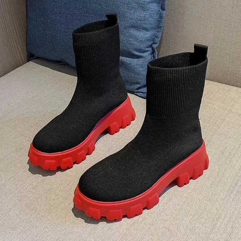 Round Toe Block Heel Boots