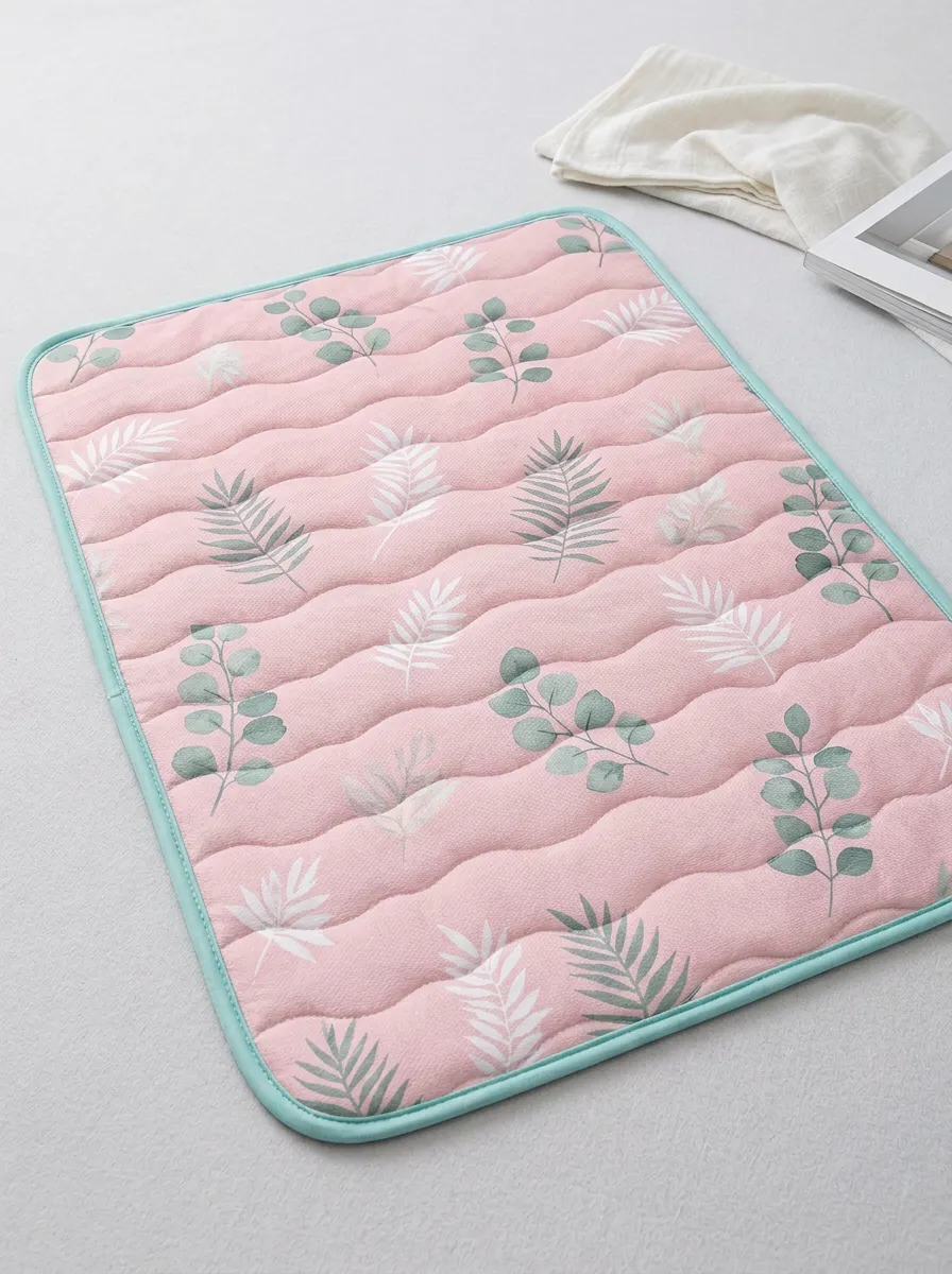 Botanical Nature Lover Eucalyptus Fern Pattern Cooling Mat