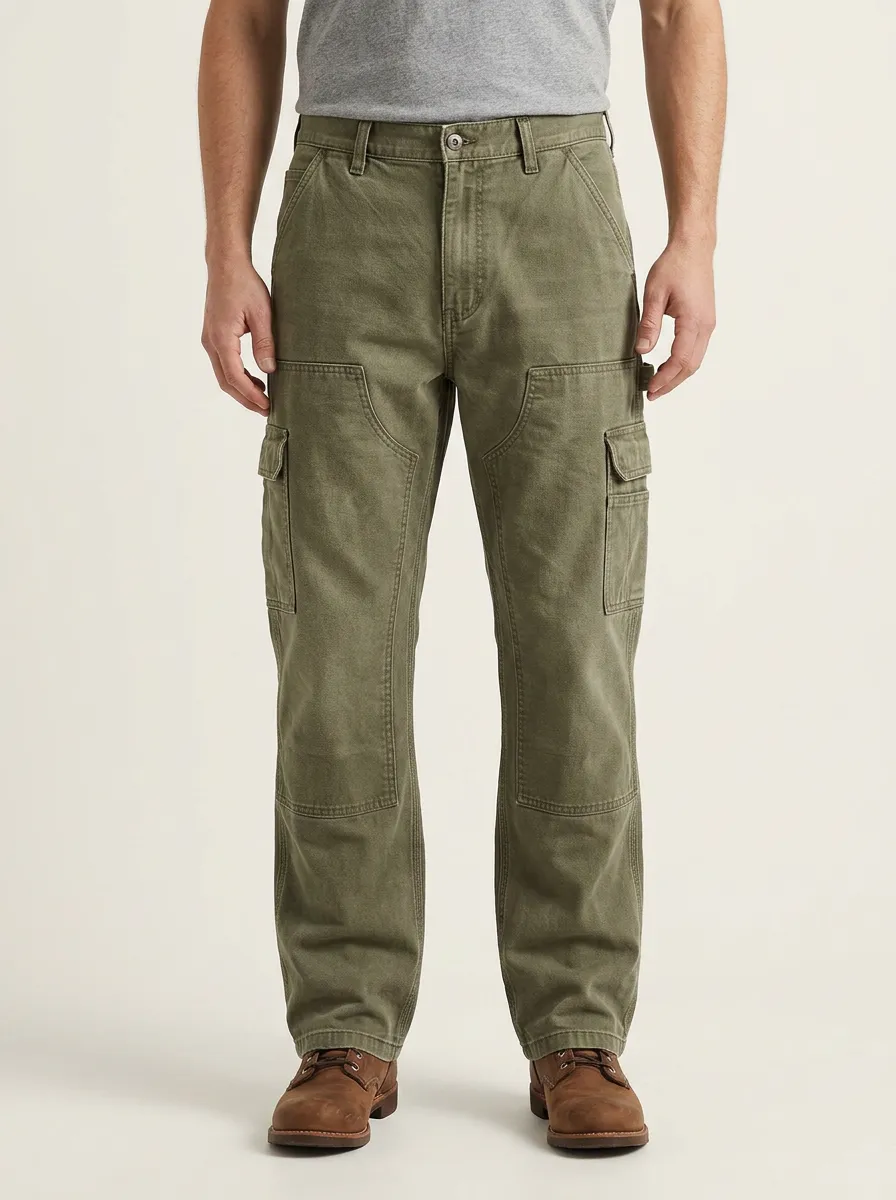 Men's Relaxed Canvas Practical Utility Cargo Pants