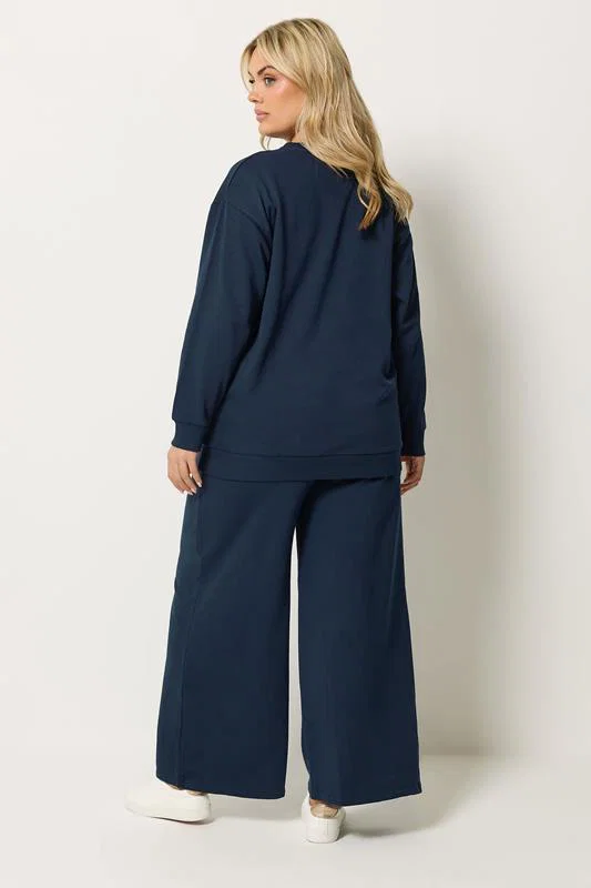 Navy Blue Sweatshirt Jogger & T-Shirt Set detail 3