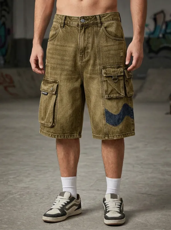 Everyday Cargo Denim Washed Men's Cargo Shorts