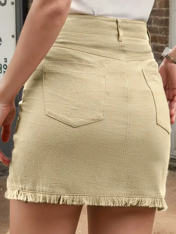 Casual High Waist Bodycon Mini Skirt