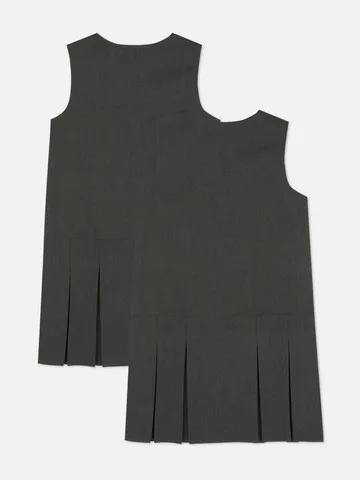 7-15yrs | 2pk Pleated School Pinafore Dresses