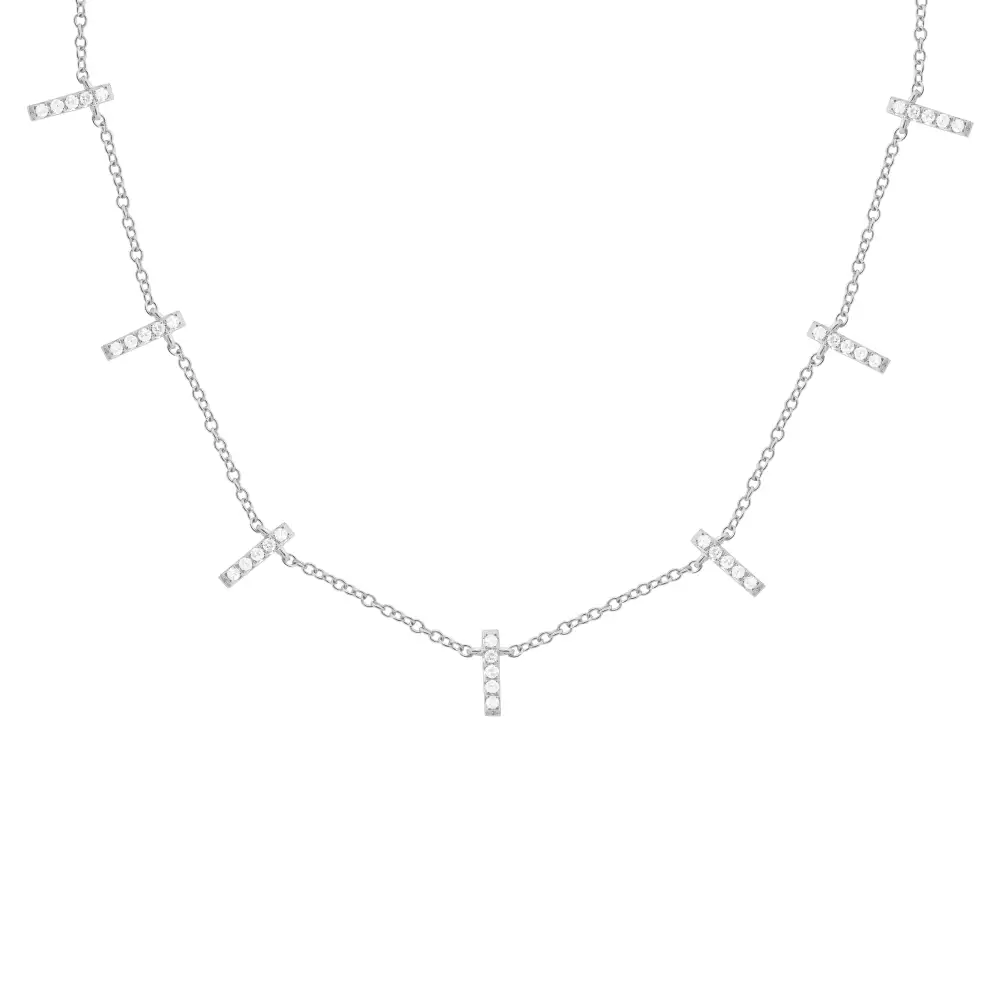 Minimal Curved Classic Diamond Necklace