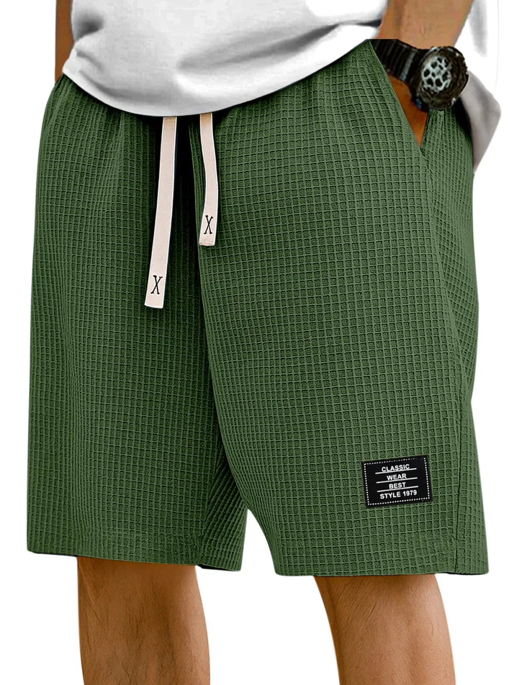 Textured Knit Casual Shorts