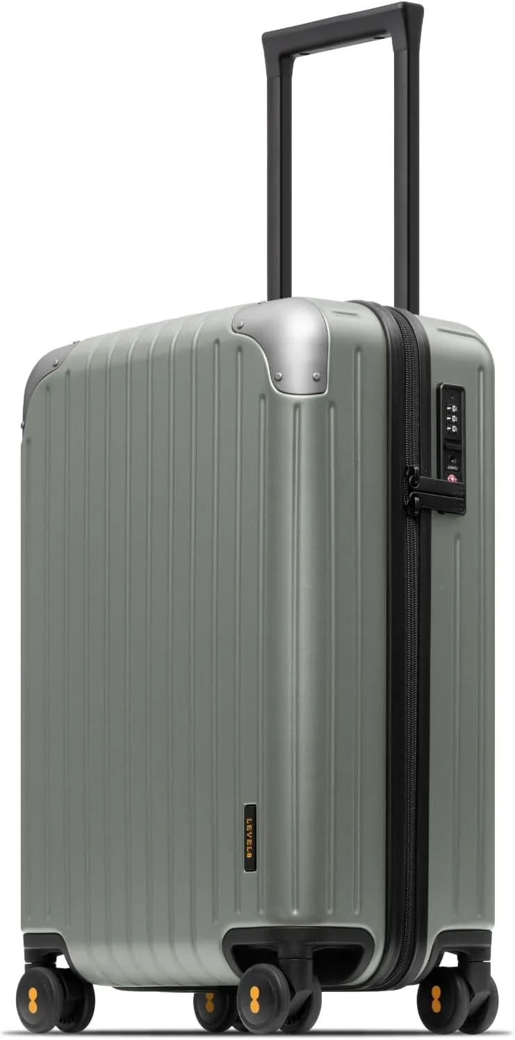LEVEL8 Carry on Luggage Airline Approved Expandable Hardside Suitcase Black