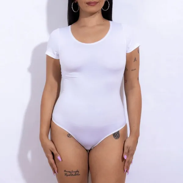 Short Sleeve Seamless Thong Bodysuit