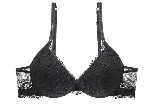 Cross-Gathered Adjustable Lace Bra