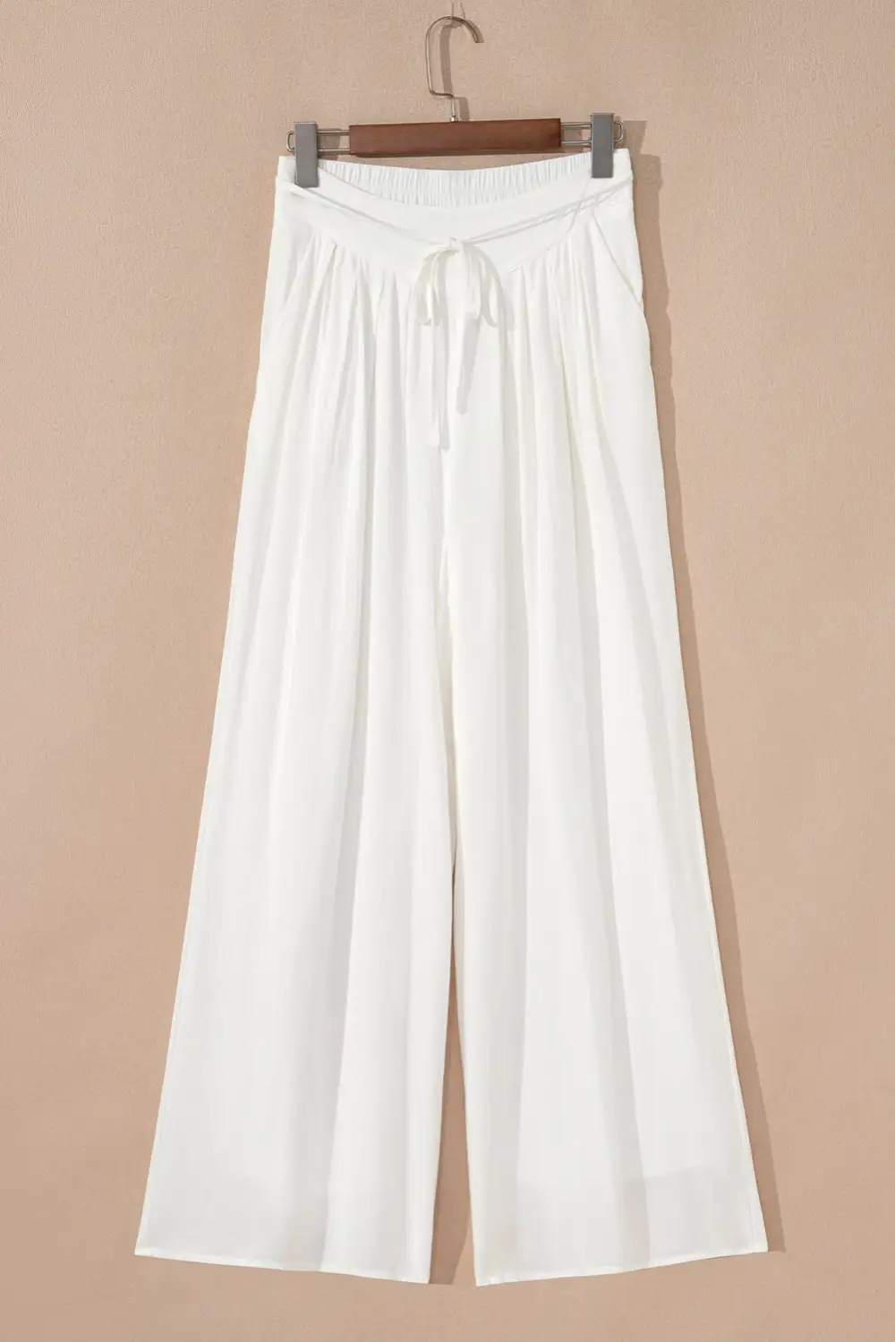 Drop Rise Pleated Wide Leg Pants