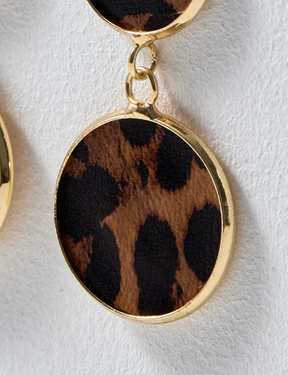 Fashionable And Cool Leopard Print Gold Earrings