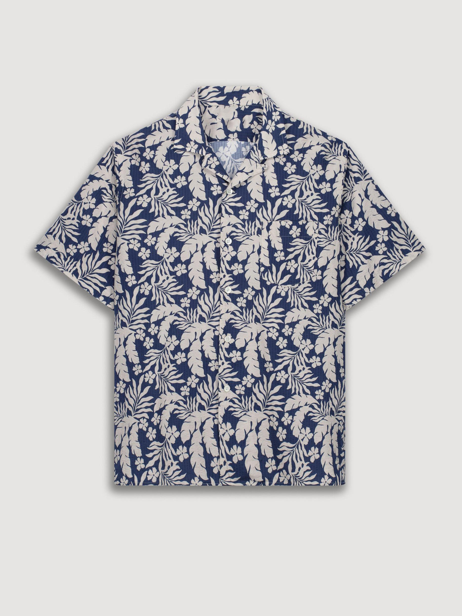 Casual Soft And Comfortable Blue Print Shirt