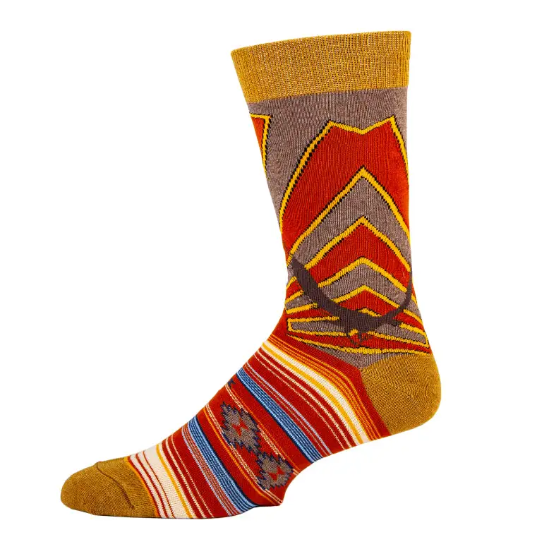 Cotton Blend Sun Motif Crew Socks