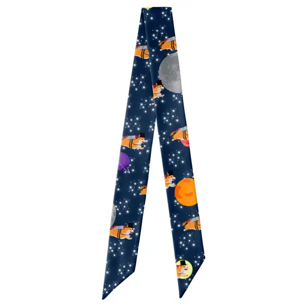 Galactic Corgi Motif Hair Scarf