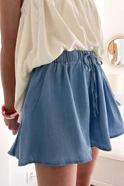 Elastic Waist Wide Leg Shorts
