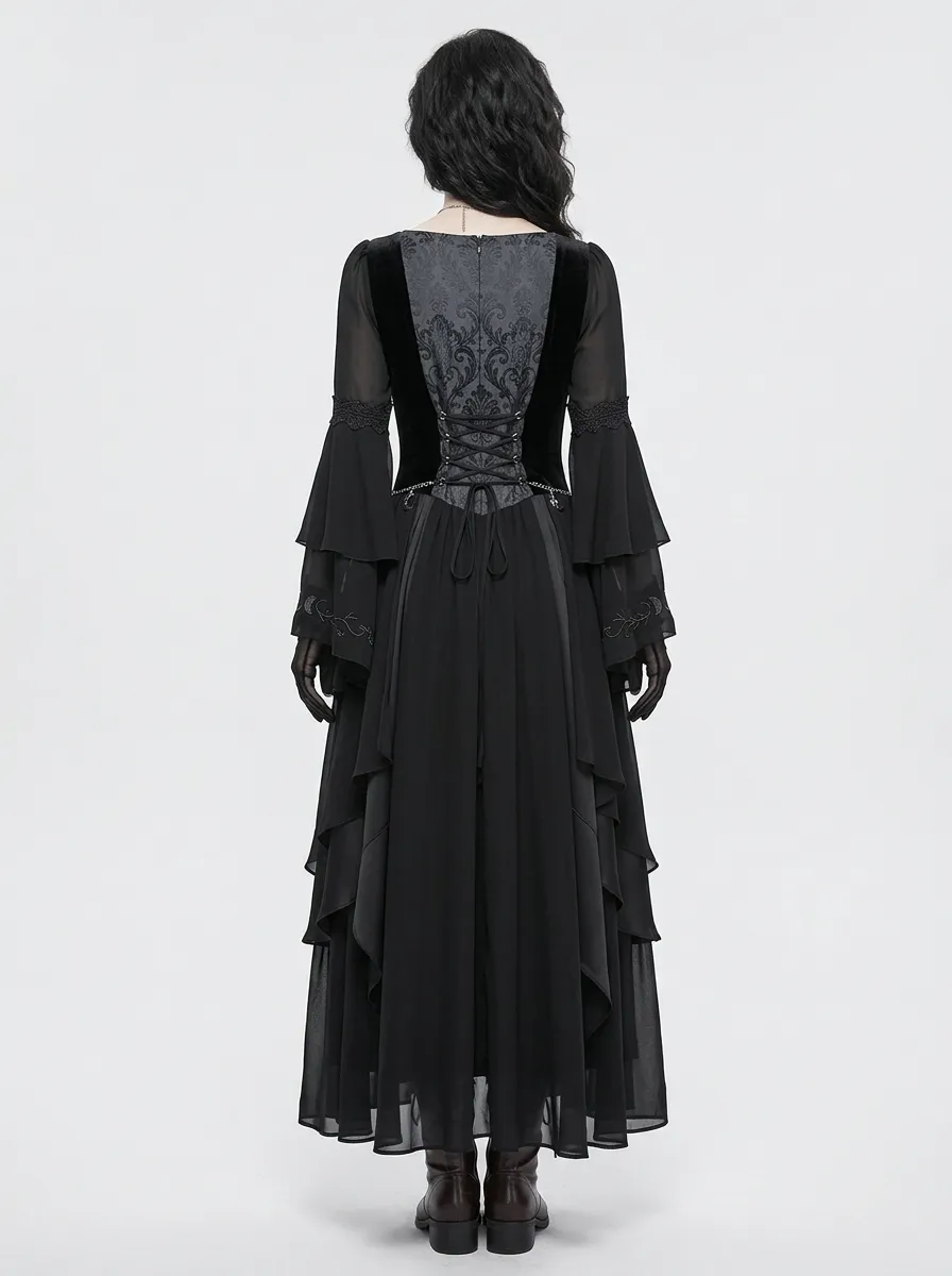 Victorian-Inspired Moon Chain Edit Women's Gothic Dress