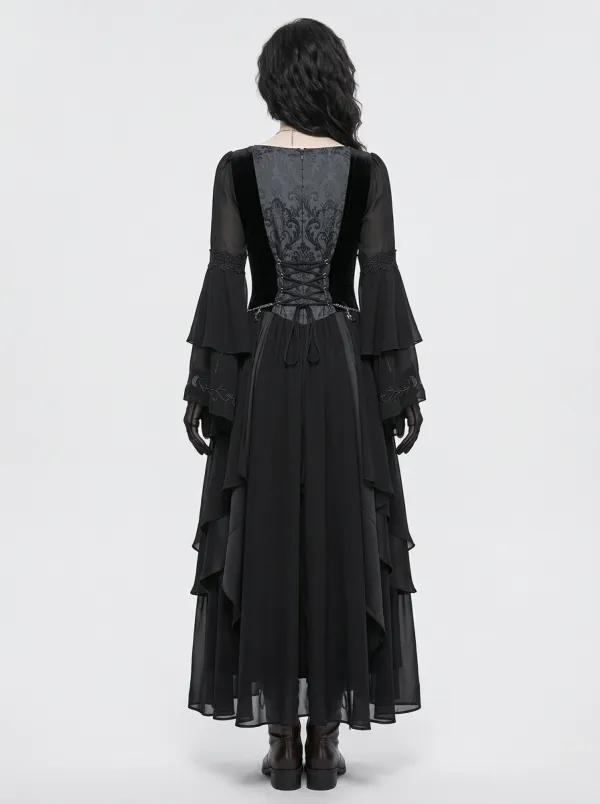 Victorian-Inspired Moon Chain Edit Women's Gothic Dress