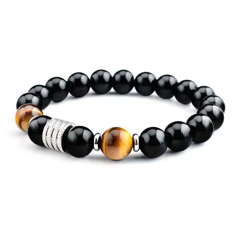 Natural Obsidian Tiger Eye Fulfillment Bracelet
