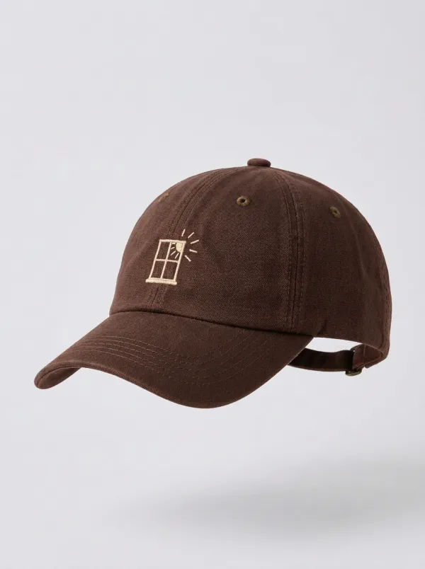 Window-Motif Printed Minimal Unisex Baseball Cap