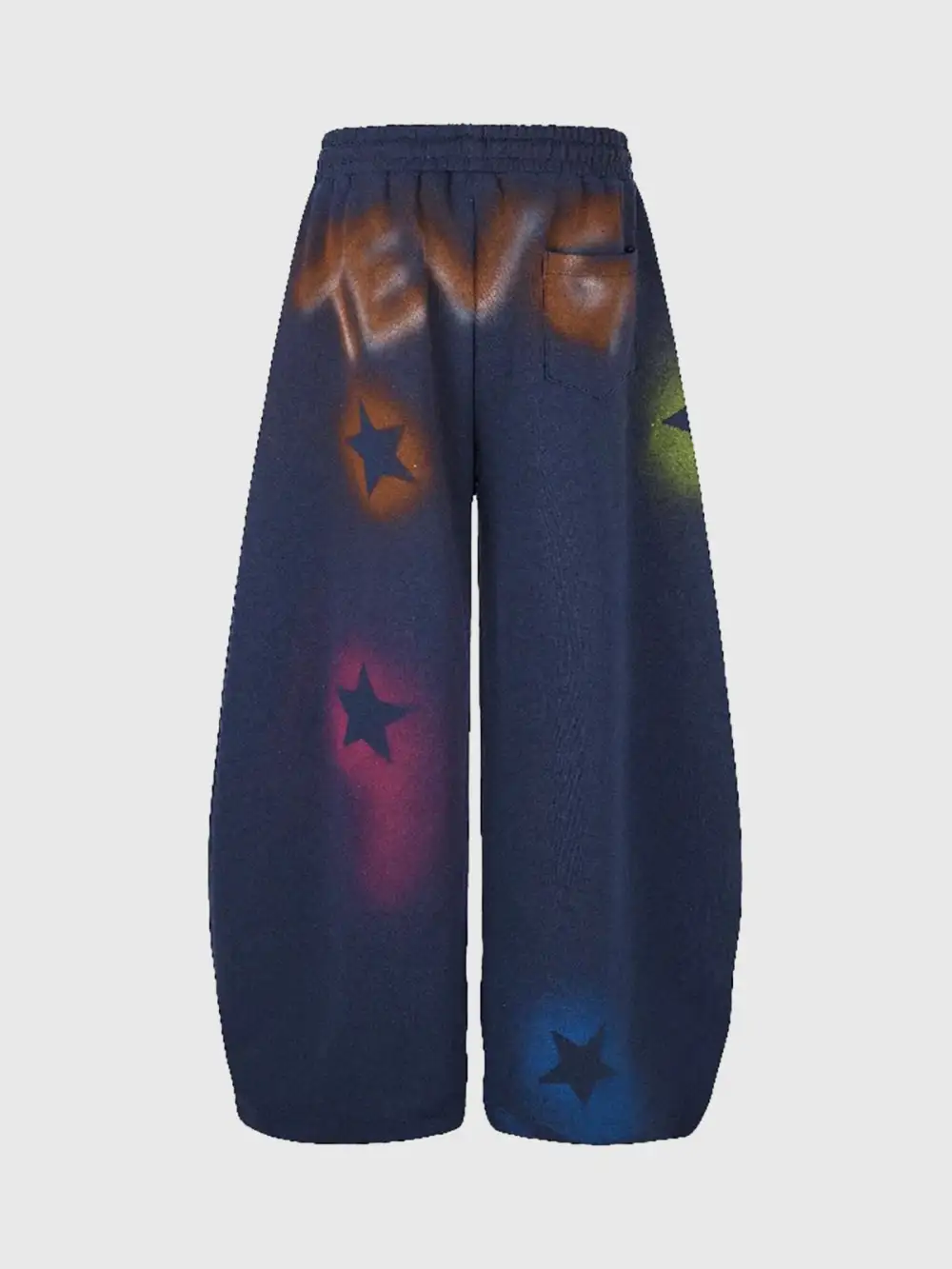 Wide-Leg Graffiti Denim Pants
