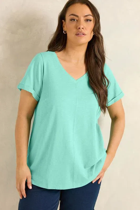 Turquoise Blue Cotton T-Shirt