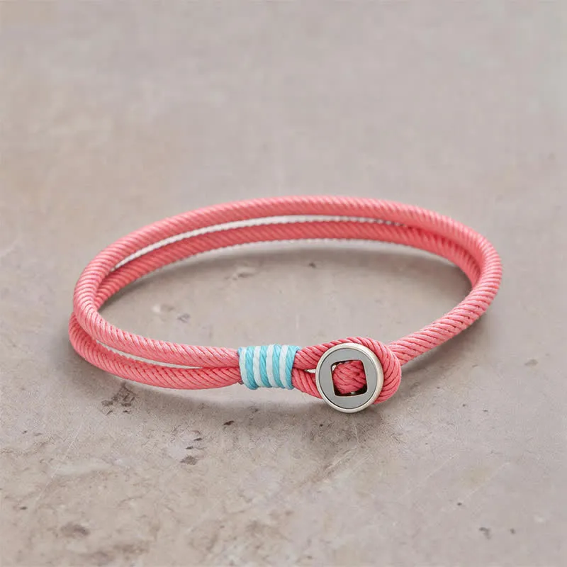 Sterling Silver Double Wrap Button Bracelet