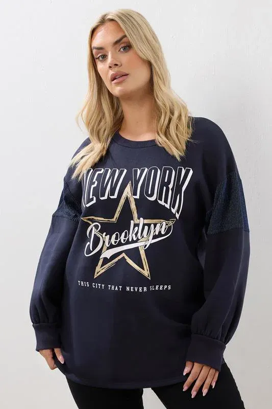 Navy Blue 'New York' Crew Neck Sweatshirt