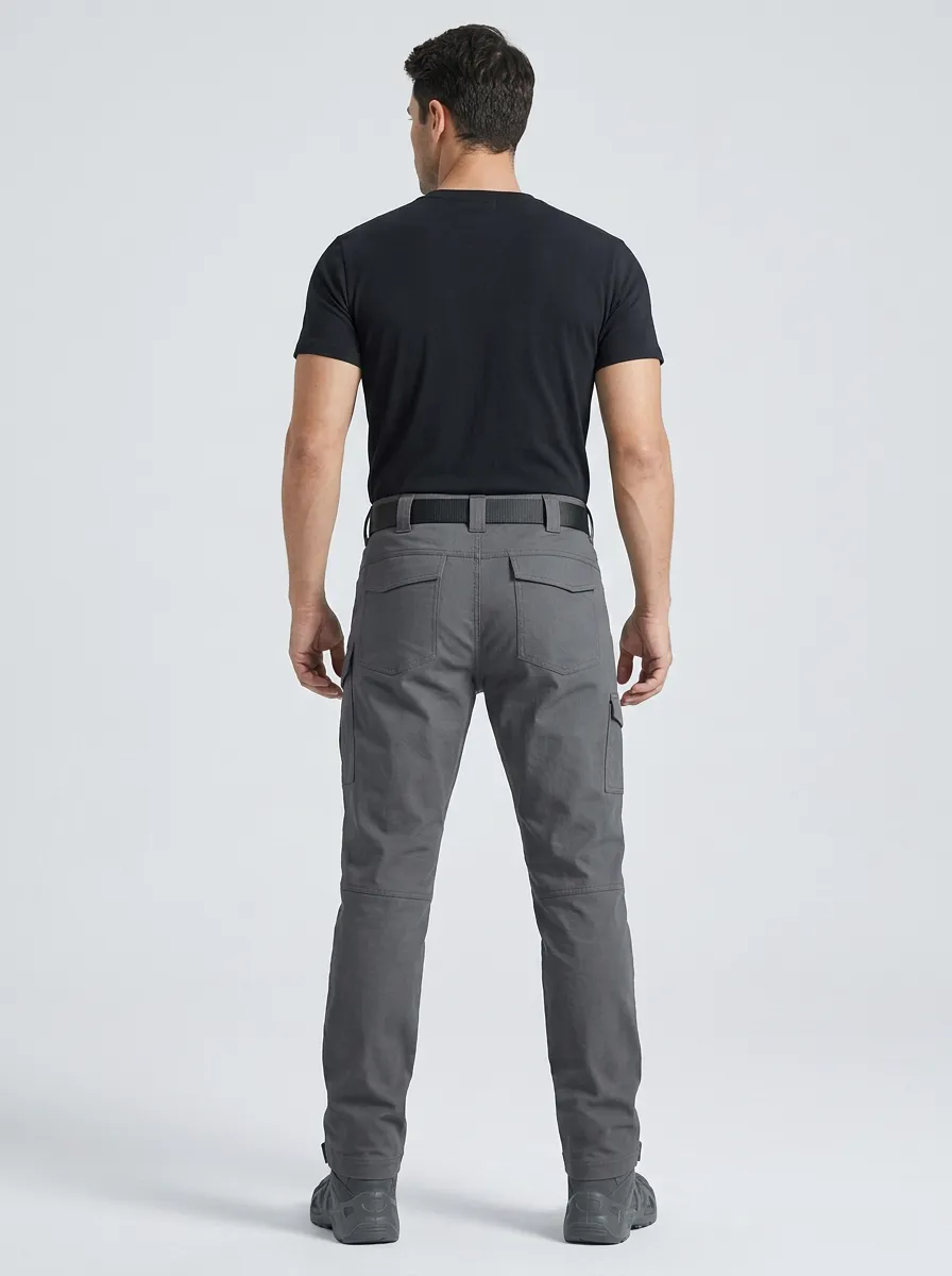 Men's Charcoal Grey Tactical Utility Cargo Pants
