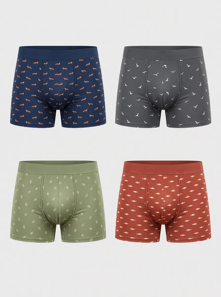 Men's Harbor Woodland Animal Boxer Briefs 9-Pack