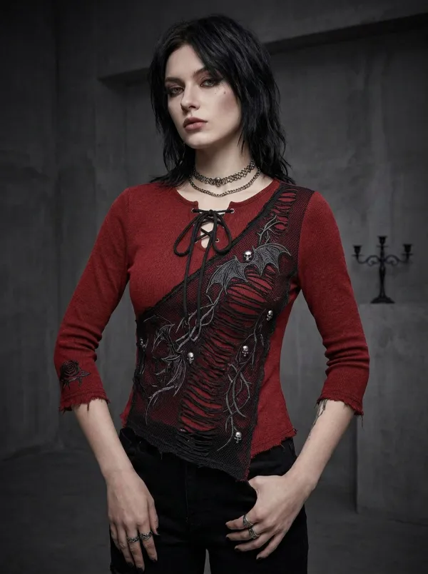 Victorian-Inspired Skull Bat Wing Gothic Edit Women's Gothic T-Shirt