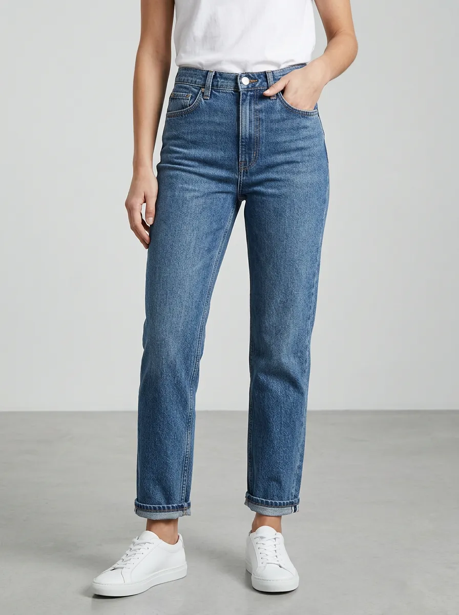 Cuffed Classic Women's Straight-Leg Jeans