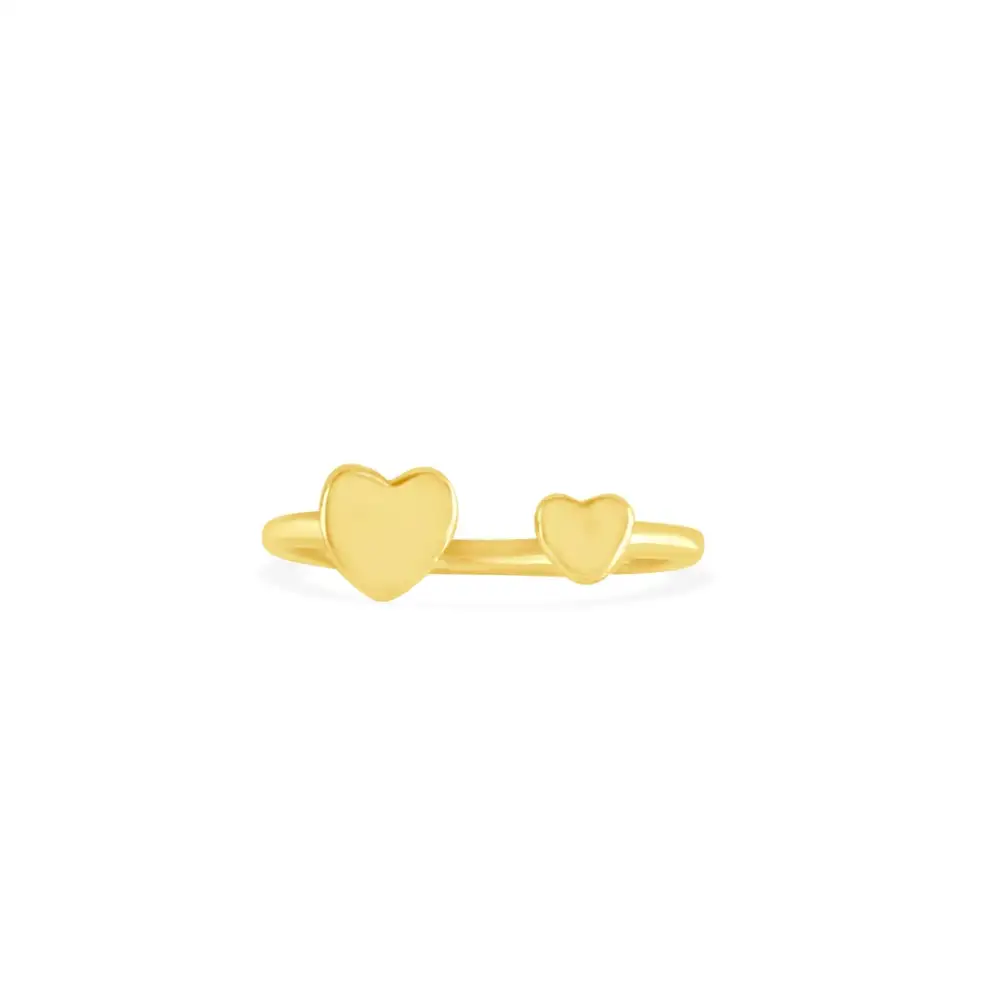Double Heart Open Statement Ring