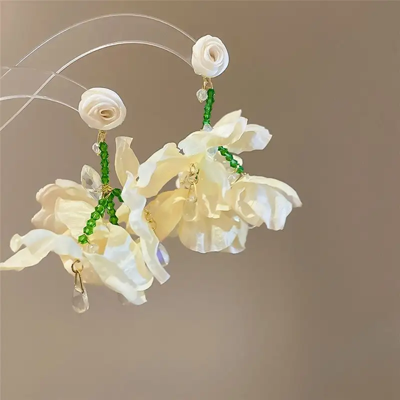 Floral Tassel Drop Earrings