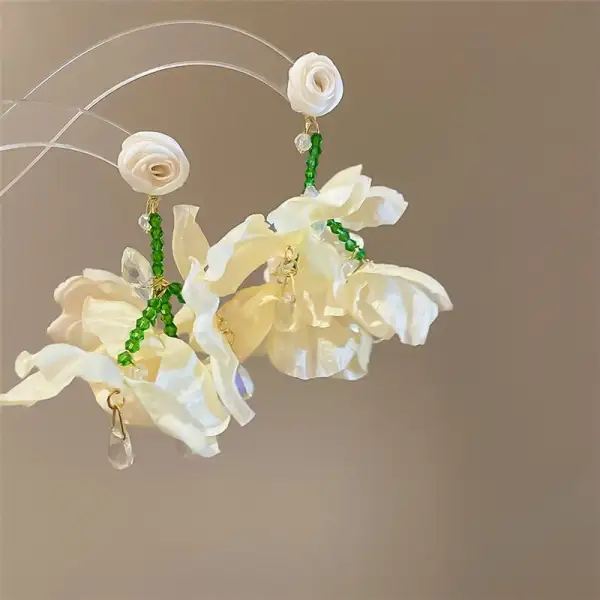 Floral Tassel Drop Earrings