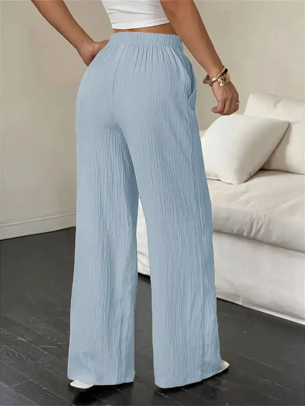 Wide Leg Drawstring Relaxed Fit Pants